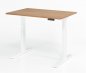 Preview: Schreibtisch 120 x 80 cm elektrisch höhenverstellbar Gestell Weiß Tischplatte Nussbaum